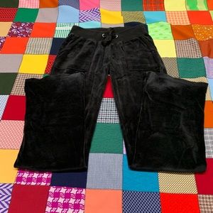 Vintage velour black drawstring pants